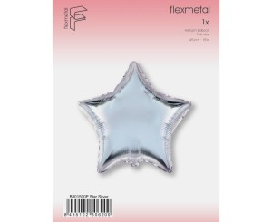 BALON FOLIOWY GWIAZDA SREBRNY 45CM