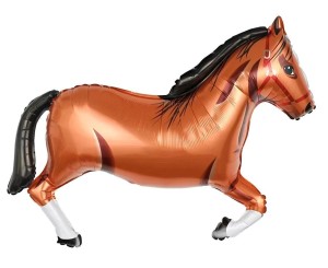 BALON FOLIOWY KOŃ BRĄZOWY 86X57CM