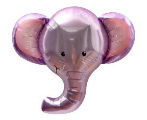 BALON FOLIOWY SŁOŃ FIOLETOWY GŁOWA 67X58CM