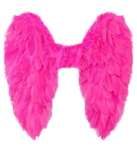 RÓŻOWE SKRZYDŁA NATURALNE PIÓRA 50CM