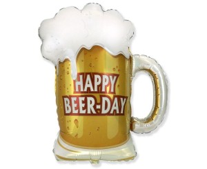 BALON FOLIOWY 61CM KUFEL: HAPPY BEER-DAY