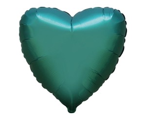 BALON FOLIOWY 46CM SERCE SATYNOWE ZIELONE