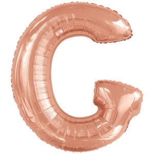 BALON FOLIOWY LITERA G RÓŻOWE ZŁOTO 74X86CM