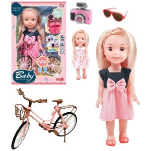 LALKA DZIEWCZYNKA Z ROWEREM, TRIFOX