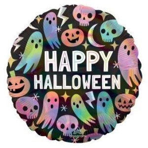 BALON FOLIOWY PASTEL HALLOWEEN HOLOGRAPHIC 43CM