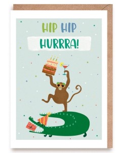KARTKA URODZINOWA HIP-HIP, HURRRA!