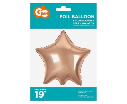 Balon foliowy Gwiazda różowo-złota 48cm