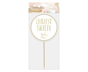 DEKORACJA NA TORT CHRZEST ŚWIĘTY 14CM