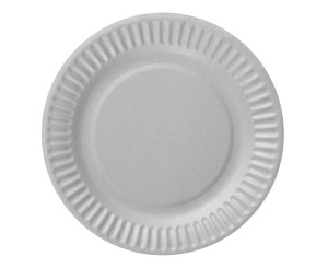 TALERZYKI PAP. JEDNOKOLOROWE SREBRNE 18CM 6SZT