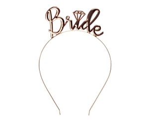 METALOWA TIARA BRIDE RÓŻOWE ZŁOTO