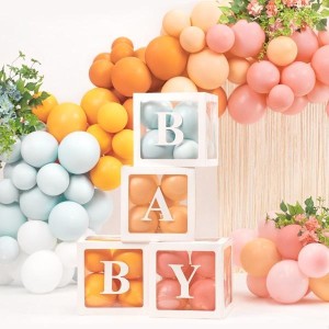 PUDEŁKA NA BALONY BABY BIAŁE 30X30CM 4SZT