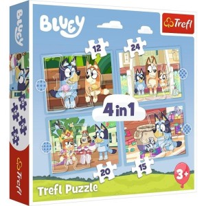 PUZZLE 4W1 BLUEY I JEGO ŚWIAT, TREFL