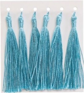 FRĘDZELKI CHWOSTY OZDOBNE JASNONIEBIESKIE 8CM 6SZT