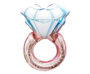 BALON FOLIOWY PIERŚCIONEK RÓŻOWY 42X58CM