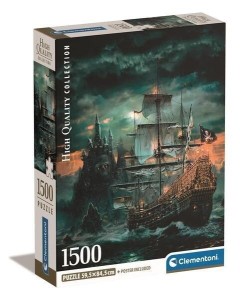 PUZZLE 1500 COMPACT THE PIRATES SHIP, CLEMENTONI