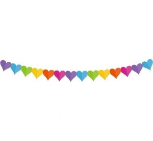 GIRLANDA PAPIEROWA KOLOROWE SERDUSZKA 360CM