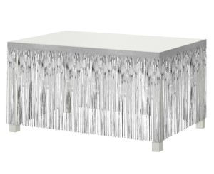DEKORACJA NA BRZEG STOŁU SREBRNA 80X300CM