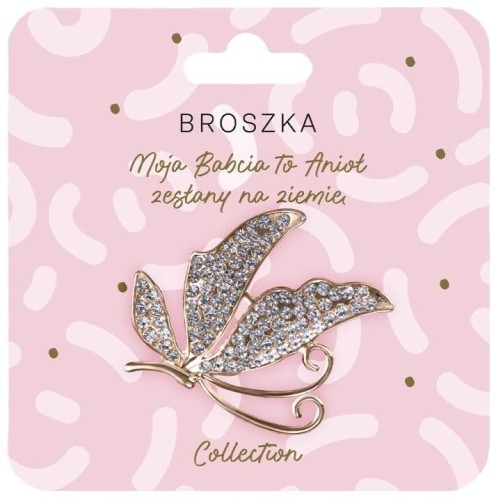 Broszka motyl Moja Babcia to Anioł, Be-Happy Gifts
