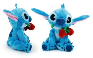 DISNEY MASKOTKA PLUSZOWA STITCH Z RÓŻĄ 25CM, SIMBA