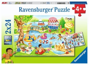 PUZZLE 2X24 AT THE LAKE, RAVENSBURGER