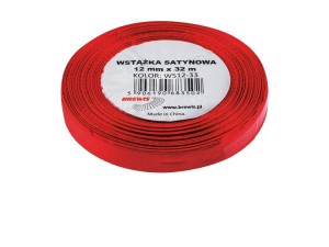 WSTĄŻKA SATYNOWA BORDOWA 12MMX32M