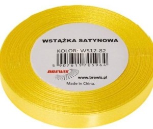 WSTĄŻKA SATYNOWA KANARKOWY 25MM X 32M