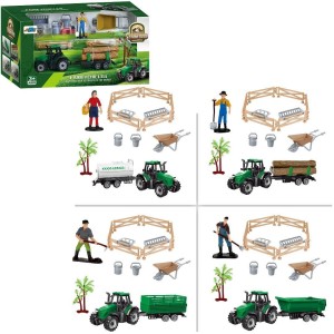 ZESTAW FARMA TRAKTOR Z AKCESORIAMI, TRIFOX