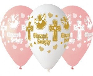 BALONY PREMIUM HEL CHRZEST DZIEWCZYNKI 33CM 5SZT