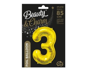 BALON FOLIOWY B&C 3 ZŁOTY 85CM