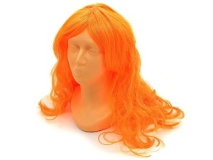 PERUKA DŁUGA NEONOWY POMARAŃCZ