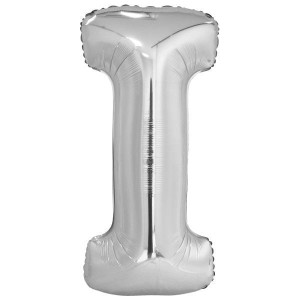 BALON FOLIOWY LITERA I SREBRNA 40.5X86CM