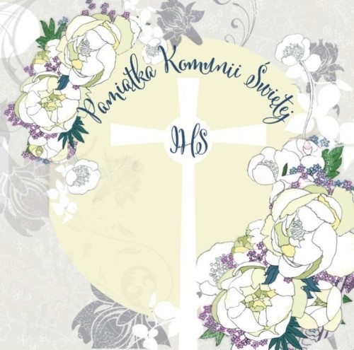 Karnet Swarovski kwadrat CL101_SG Komunia Krzyż