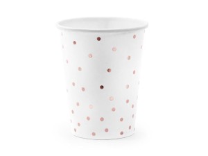 KUBECZKI KROPKI BIAŁE 260ML 6SZT