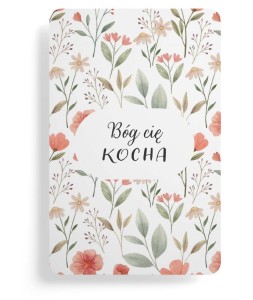 MAGNES NA LODÓWKĘ - BÓG CIĘ KOCHA - KWIATY, SZARON