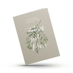 KARTKA SKŁADANA - SKOSZTUJCIE - OLIWKA