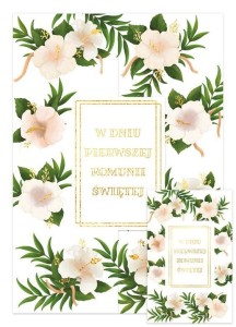 KARNET A5 Z KLAPKĄ KOMUNIA. HIBISKUS