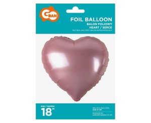 BALON FOLIOWY SERCE JASNORÓŻOWE 45CM