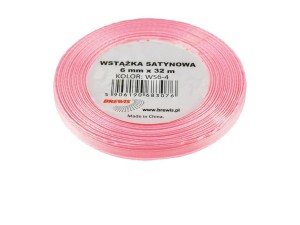 WSTĄŻKA SATYNOWA JASNA RÓŻOWA 6MMX32M 2SZT