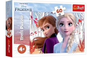 PUZZLE 60 ZACZAROWNY ŚWIAT ANNY I ELSY TREFL