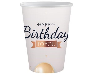 KUBECZKI PAPIEROWE HAPPY BIRTHDAY 250ML 6SZT