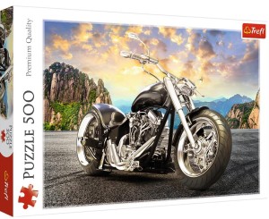 PUZZLE 500 CZARNY MOTOCYKL TREFL, TREFL