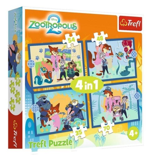Puzzle 4w1 Zootopia pełna przygód TREFL, Trefl