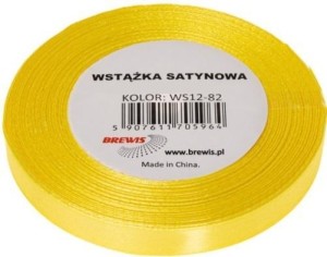WSTĄŻKA SATYNOWA KANARKOWY 38MM X 32M