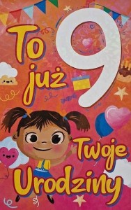 KARNET URODZINY 9 DZIEWCZYNKA