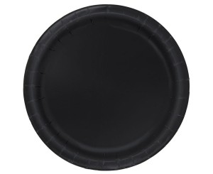 TALERZYKI PAPIEROWE CZARNE 18CM 8SZT