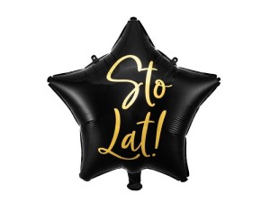 BALON FOLIOWY STO LAT! 40CM CZARNY