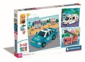 PUZZLE 3X48 SUPER KOLOR RESCUE VEHICLES