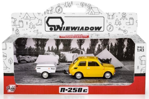 Fiat 126p + przyczepa Niewiadów Krótka żółty