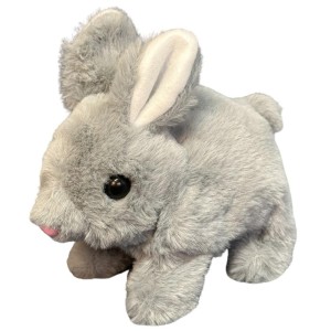 MASKOTKA ZAJĄC KRÓLIK SZARY 18CM, LEANTOYS