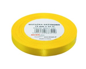 WSTĄŻKA SATYNOWA ŻÓŁTA 12MMX32M